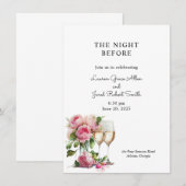 Pink Peony Watercolor Probe Dinner Einladung (Vorne/Hinten)