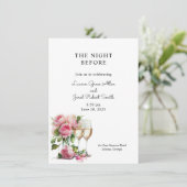 Pink Peony Watercolor Probe Dinner Einladung (Stehend Vorderseite)