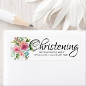 Pink Peony Watercolor Rücksendeadressen-Aufkleber (Insitu)