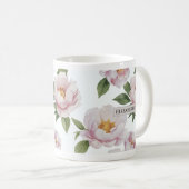Pink Peony Watercolor Tasse (VorderseiteRechts)