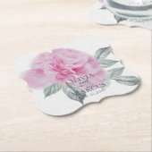 Pink Peony Watercolor Untersetzer (angewinkelt)