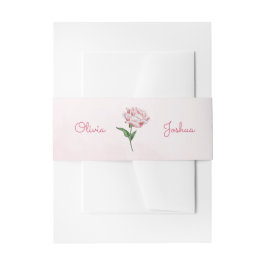 Pink Peony Wedding Einladung Belly Bands Einladungsbanderole