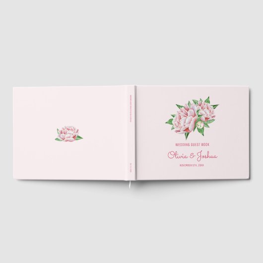 Pink Peony Wedding Gästebuch (Voll)