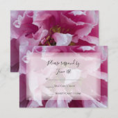 Pink Peony Wedding RSVP Response Card Karte (Vorne/Hinten)