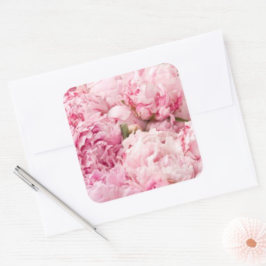 Pink Peony Wedding Stickers (Umschlag)