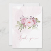 Pink Peony Wedding Thank You Cards Dankeskarte (Vorderseite)