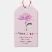 Pink Peony Wedding Thank You Tag Geschenkanhänger (Vorderseite)