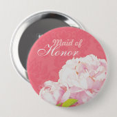 Pink Peony Wedding Trauzeugin Button (Vorne & Hinten)