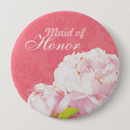 Pink Peony Wedding Trauzeugin Button