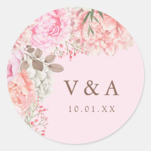 Pink Peony Wedger Sticker