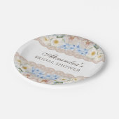 Pink Peony White Blue Hydrangea Brautparty Pappteller (Schrägansicht)