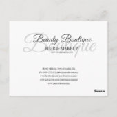 Pink Peony White Marble Beauty Boutique Deluxe Postkarte (Rückseite)