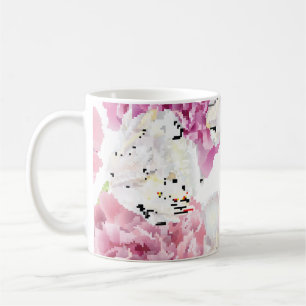 Pink Peony White Tulip Vintag Kaffeetasse
