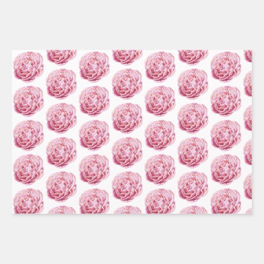 Pink Peony Wrapping Paper Sheets Geschenkpapier Set (Vorderseite 2)