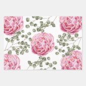 Pink Peony Wrapping Paper Sheets Geschenkpapier Set (Vorderseite)