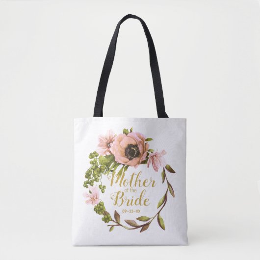Pink Peony Wreath Mutter der Bride ID456 Tasche (Vorderseite)