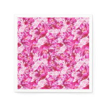 Pink Peonys Abstrakt Cocktail Napkins