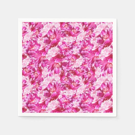 Pink Peonys Abstrakt Cocktail Napkins Serviette (Vorderseite)