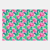 Pink Peonys Aquarelldruck Geschenkpapier Set (Vorderseite 2)