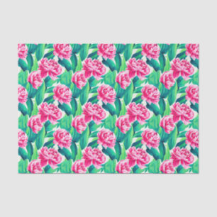 Pink Peonys Aquarelldruck Seidenpapier