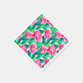 Pink Peonys Aquarelldruck Serviette (Ecke)