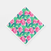 Pink Peonys Aquarelldruck Serviette (Ecke)