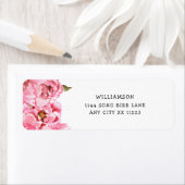 Pink Peonys Baby Dusche Rücksendetikett (Insitu)