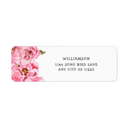 Pink Peonys Baby Dusche Rücksendetikett