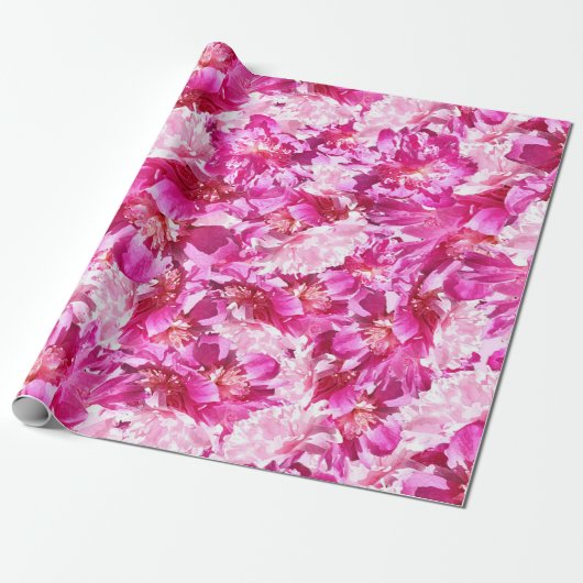 Pink Peonys Blume Wrapping Paper Geschenkpapier (Ungerollt)