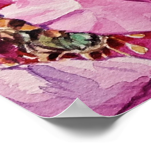 Pink Peonys Blumengestein Poster (Ecke)