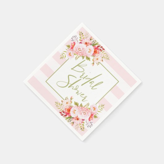 Pink Peonys Blumenpapier Napkins Brautparty Serviette (Ecke)