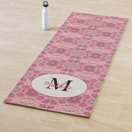 Pink Peonys Floral Monogram Yogmata Yogamatte