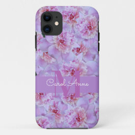 Pink Peonys Lila Monogram Floral Case-Mate iPhone Hülle