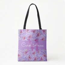 Pink Peonys Lila Monogram Floral