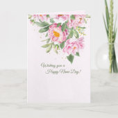 Pink Peonys Name Day Card Karte (Vorderseite)