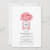 Pink Peonys und Parfüm Brautparty Einladung (Vorderseite)