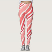 Pink Peppermint Candy Stripe Leggings (Vorderseite)