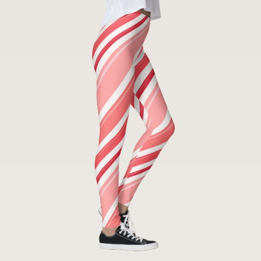 Pink Peppermint Candy Stripe Leggings (Rechts)