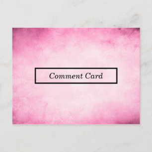 Pink Perchment Kommentar-Karte Postkarte
