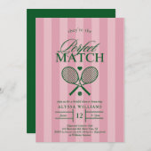 Pink Perfect Match Tennis Bridal Dusche Einladung (Vorne/Hinten)
