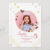 Pink Perfection Foto Geburtstag Einladung (Vorne/Hinten)