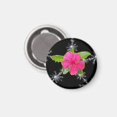 Pink Periwinkle Fraktal Splash Magnet (Vorderseite/Rückseite)