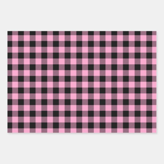 Pink Periwinkle & Lila Buffalo Kariert Geschenkpapier Set (Vorderseite)