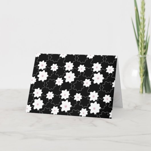 Pink Perlen in der Blume danke Karte (Vorderseite)