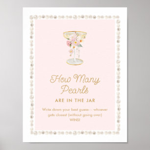 Pink Perlen und Prosecco Wie viele Perlen spielen Poster