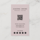 Pink Personal Girl Trainer Fitness Foto QR Code Visitenkarte (Rückseite)