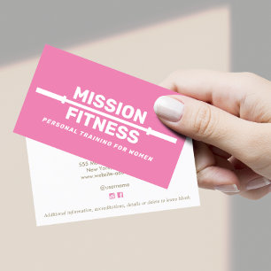 Pink Personal Trainer für weibliche Fitness Visitenkarte