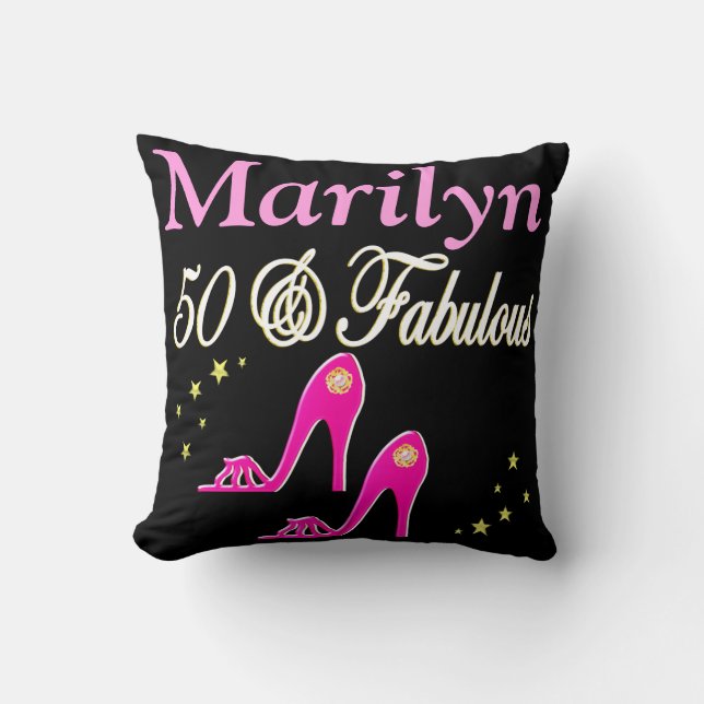 PINK PERSONALISIERT 50 & FABULOUS PILLOW KISSEN (Vorderseite)