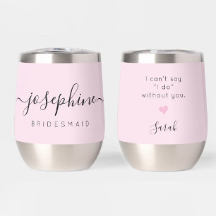 Pink Personalisiert Bridesmaid Vorschlag Name Hoch