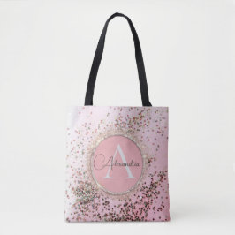 Pink Personalisiert Chic Confetti Glitzer Tasche